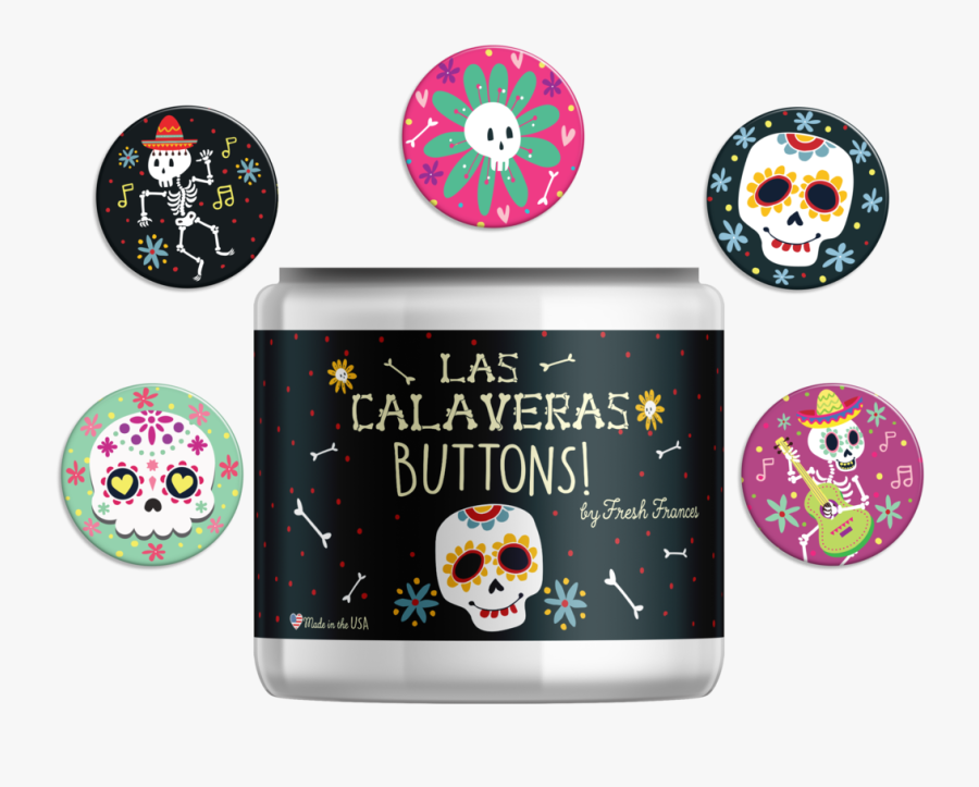 Sugar Skull Button Jar - Skull, Transparent Clipart
