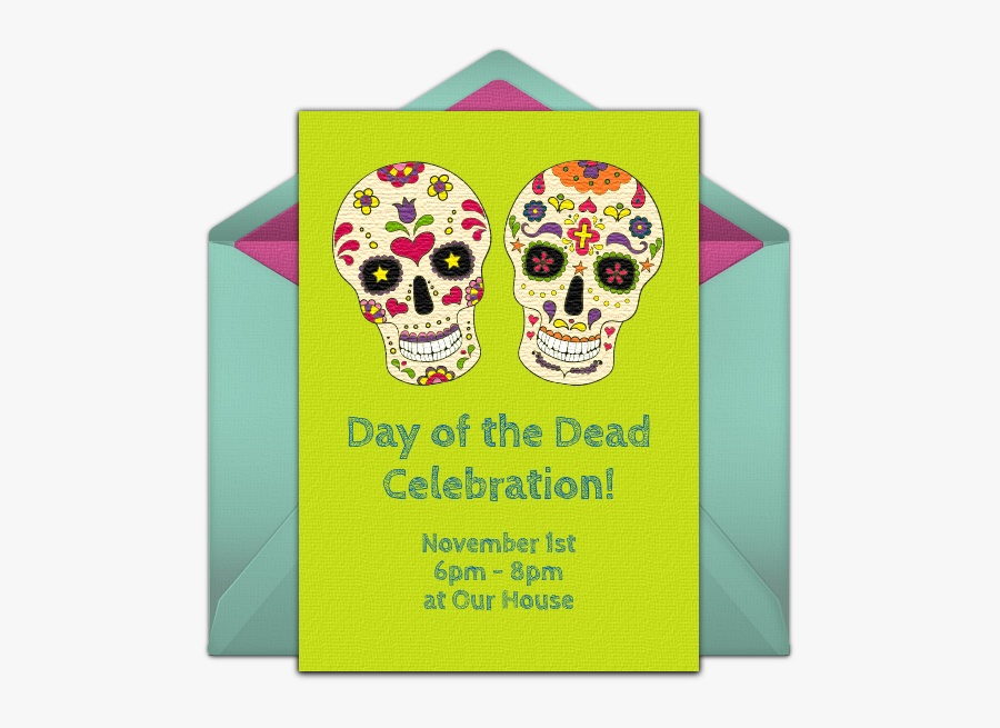 Dia De Los Muertos Birthday Invitations Template, Transparent Clipart