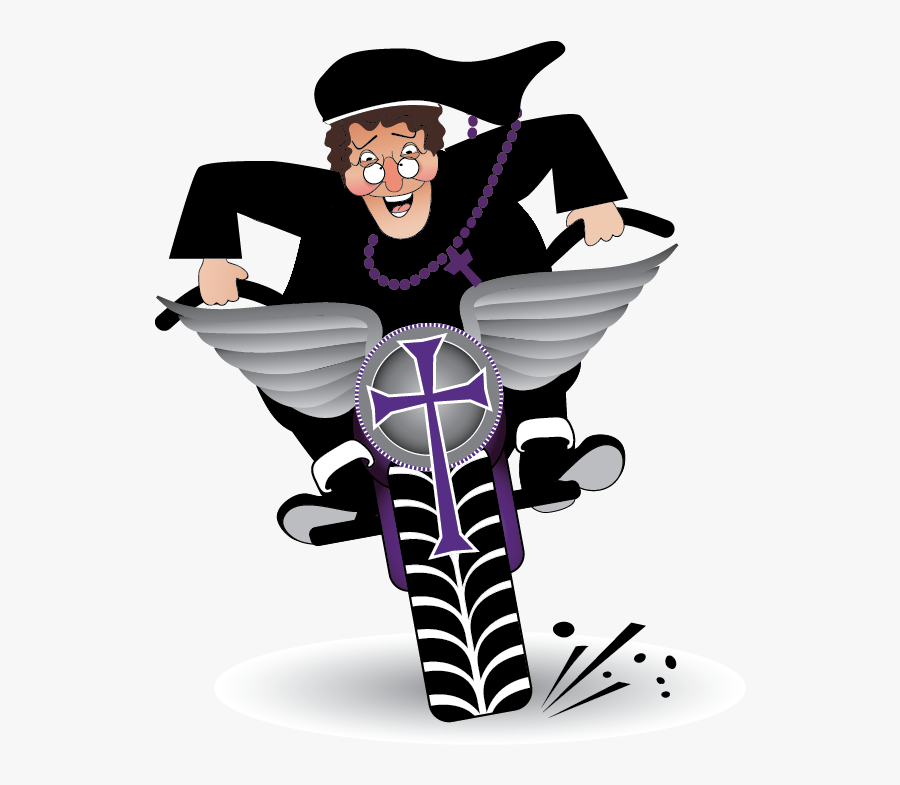 Nun Clipart Nun Habit - Old Lady Motorcycle Cartoon, Transparent Clipart