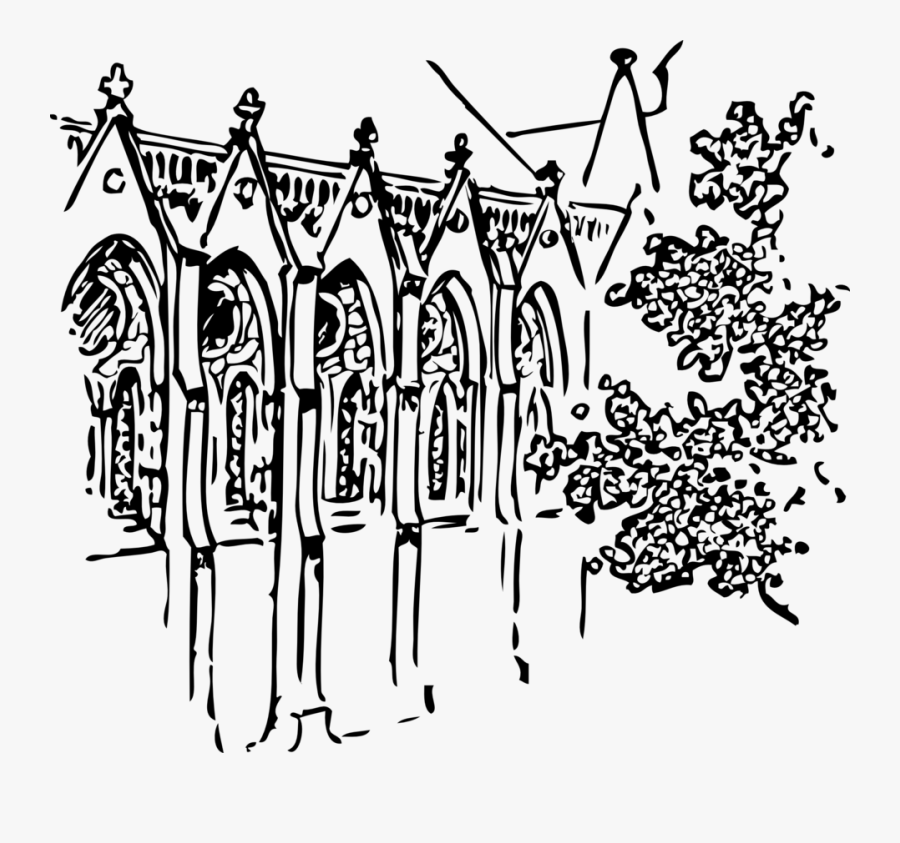 Line Art,art,symmetry - Canterbury Cathedral Clipart, Transparent Clipart