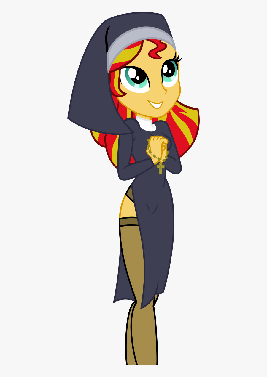 Breasts, Christian Sunset Shimmer, Clothes, Equestria - Sunset Shimmer Nun, Transparent Clipart