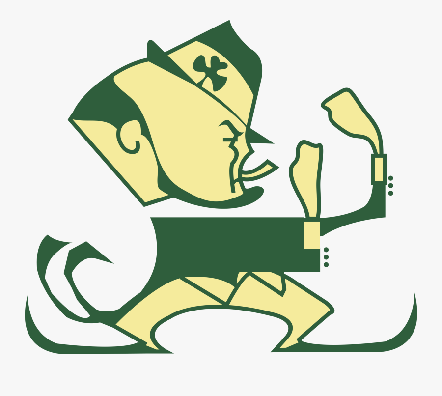 Transparent Clover Notre Dame - Vintage Notre Dame Fighting Irish Logo, Transparent Clipart