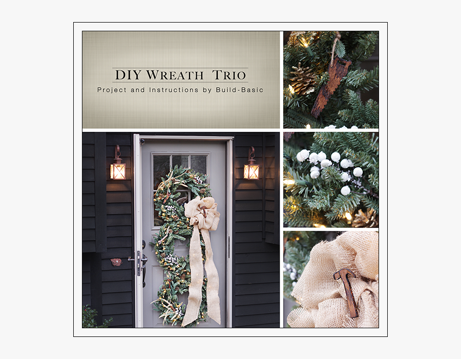 Diy Holiday Wreath Trio By Build Basic - Fir, Transparent Clipart