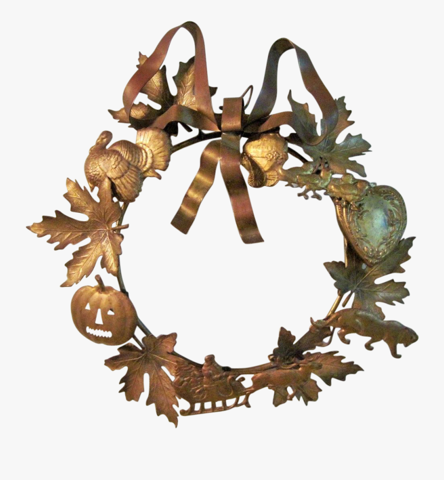 Clip Art Vintage Petite Choses Brass - Wreath, Transparent Clipart