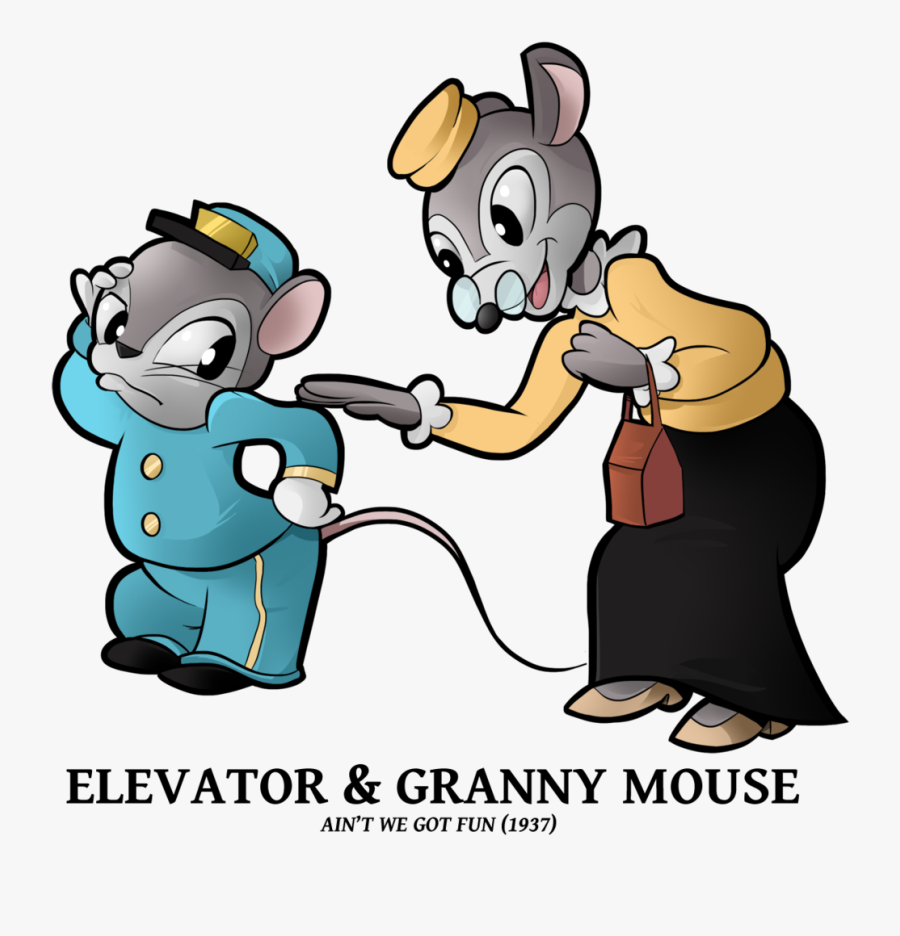 Elevator "n Granny Mouse By Boscoloandrea - Ain T We Got Fun Merrie Melodies, Transparent Clipart