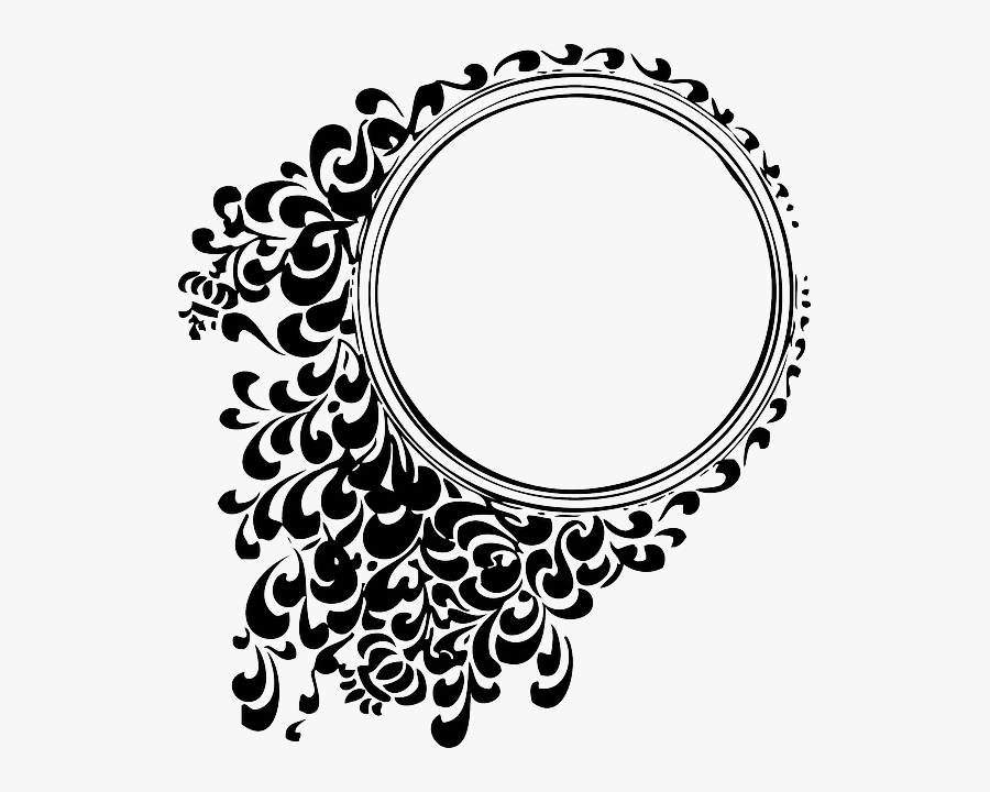 Decorative, Mirror, Round, Circle, Patterns - Circle Border Design Png, Transparent Clipart