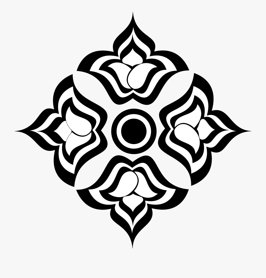 Clip Art Black And White Design - Mandala Wool, Transparent Clipart