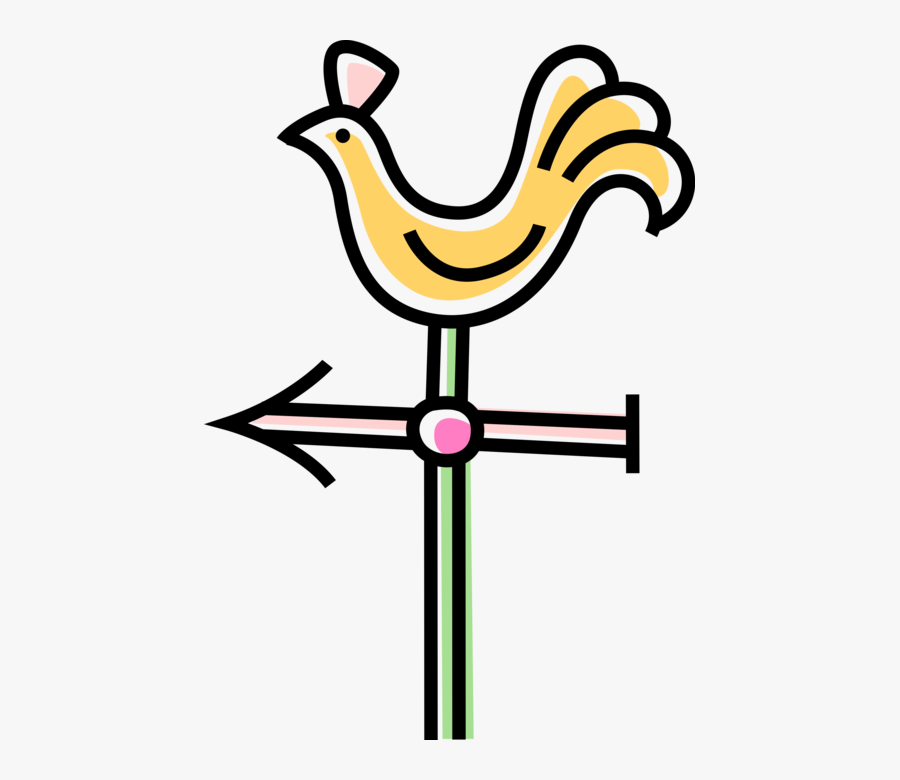 Vector Illustration Of Weather Vane Or Weathercock, Transparent Clipart