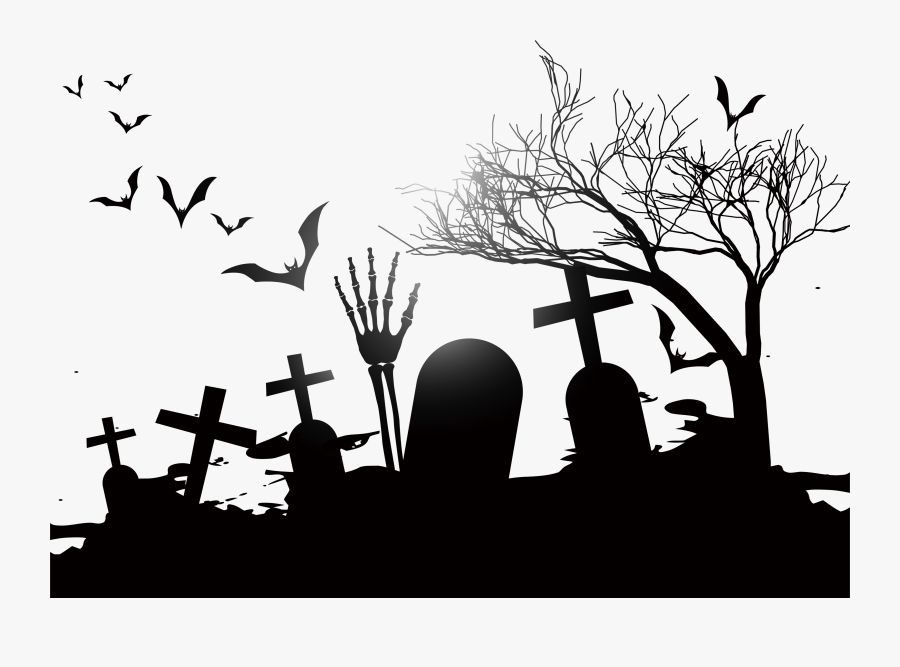 Cemetery Png Download - Halloween Vector Design, Transparent Clipart