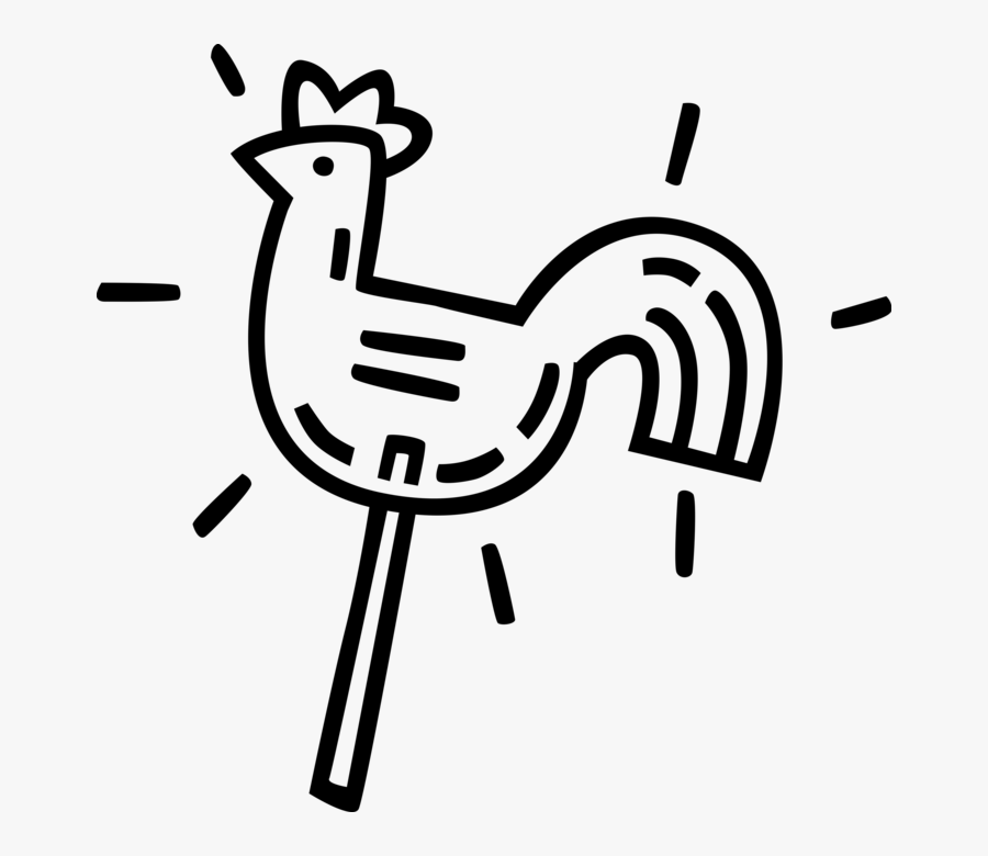 Vector Illustration Of Weather Vane Or Weathercock, Transparent Clipart