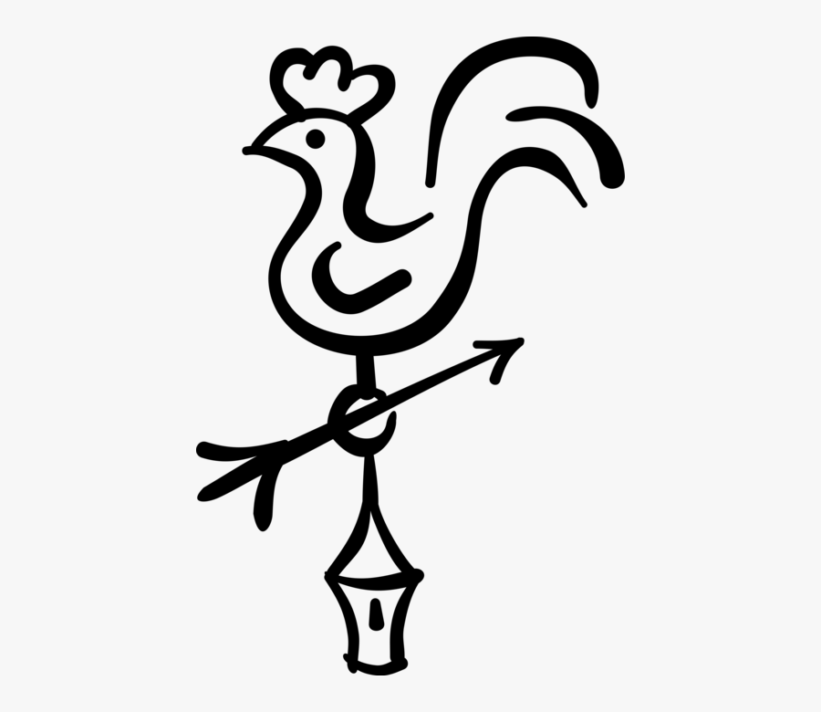 Vector Illustration Of Weather Vane Or Weathercock - Weathervane Png, Transparent Clipart