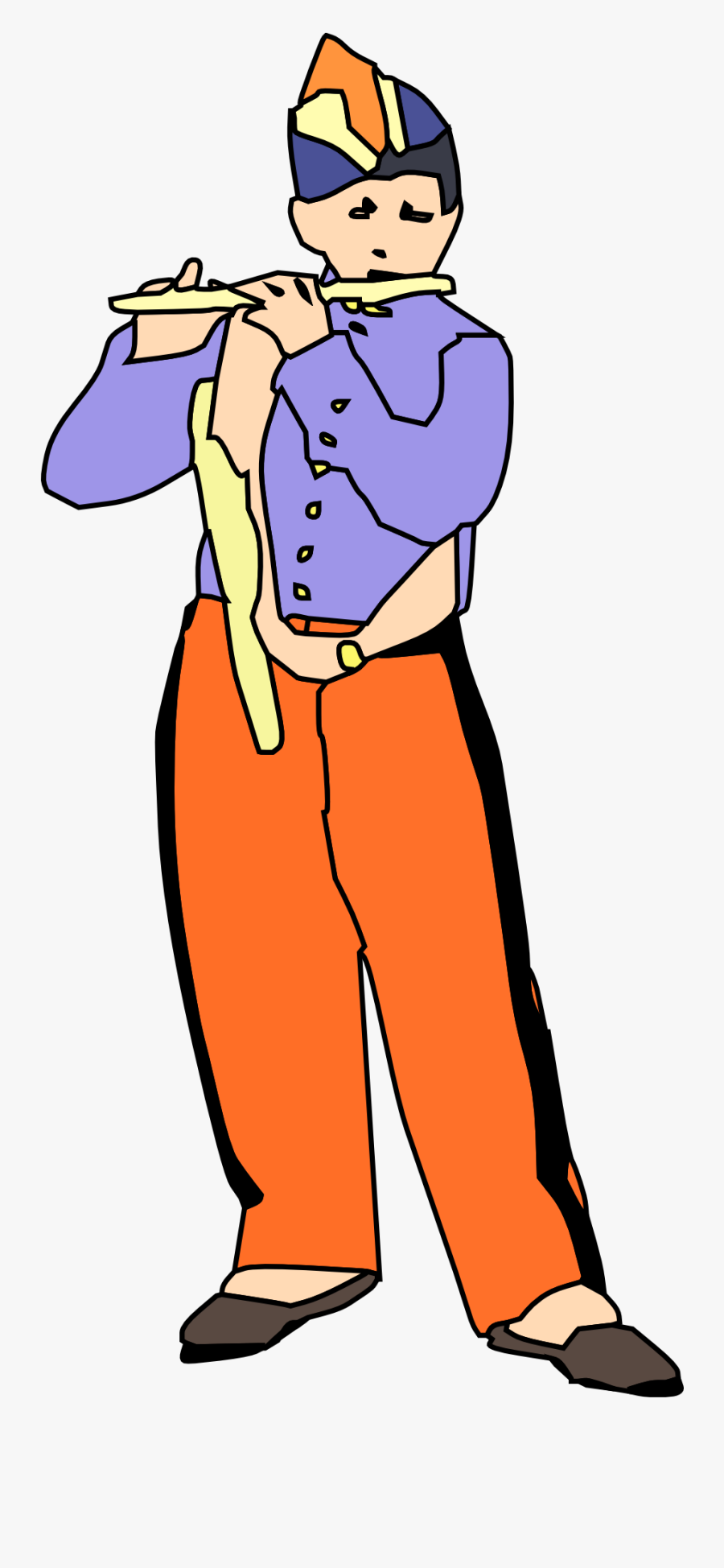 Flute Musical Instruments Clip Art Playing Transprent - Kid Playing Flute Png, Transparent Clipart