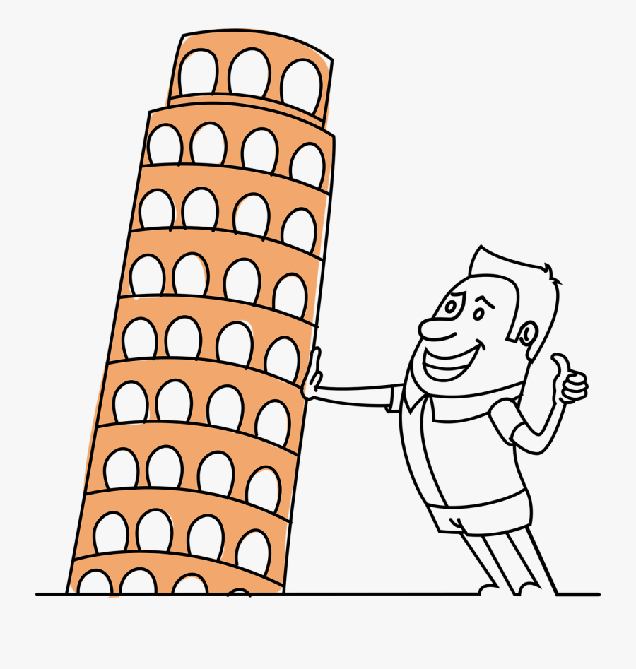 Pisa Tower Tourist Free Picture - Leaning Tower Of Pisa Clipart Tourist, Transparent Clipart