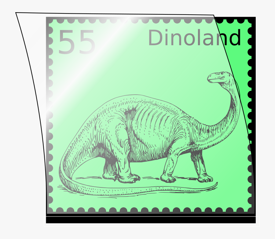 Dino Stamp In Stamp Mount - Dinosaur Detail Black And White, Transparent Clipart
