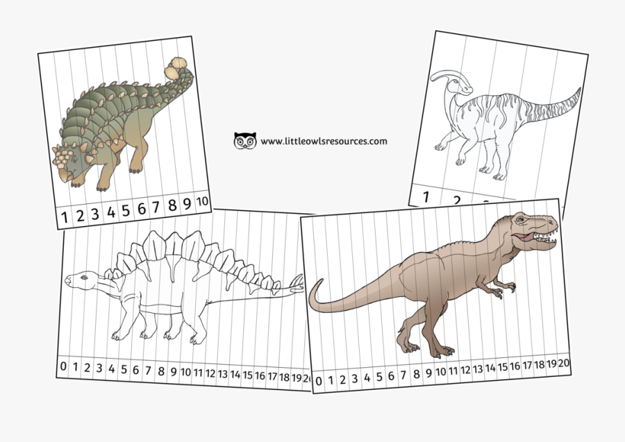 Dinosaur Number Slice Puzzle Pictures, Transparent Clipart