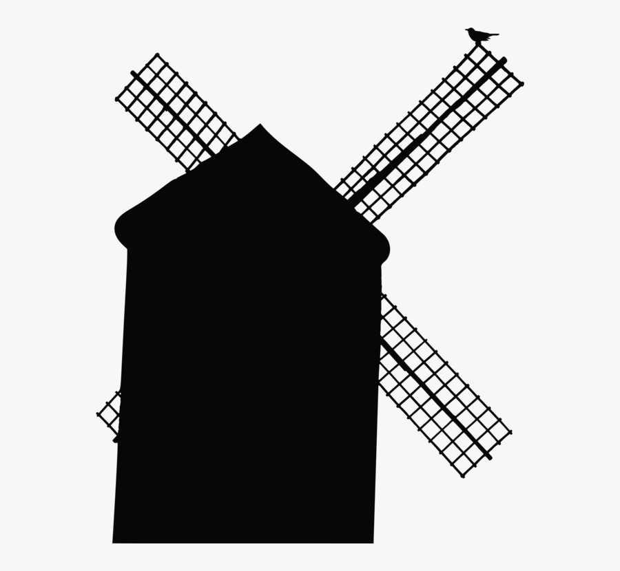 Pinwheel Drawing Windmill - Windmill Silhouette Png, Transparent Clipart
