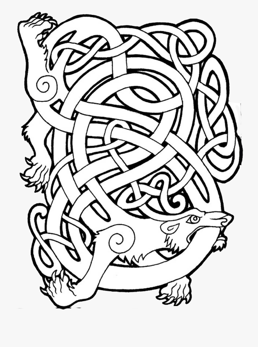 A Tattoo Commission Of Two Stylized Celtic Fox Head, - Viking Celtic Patterns, Transparent Clipart