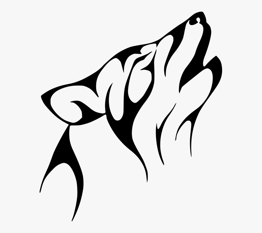 Howling Clipart Head - Loup Tribal, Transparent Clipart