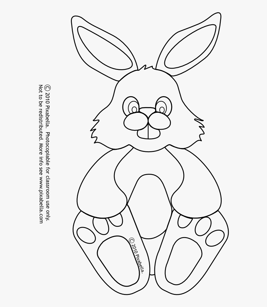 Bunny Clip Art Coloring Pages - Bunny Clipart Black And White Outline, Transparent Clipart