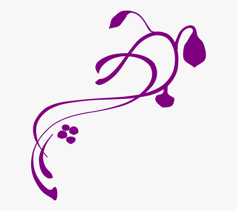 Vine, Decoration, Ornament, Floral, Lilac, Purple - Vines Clip Art, Transparent Clipart