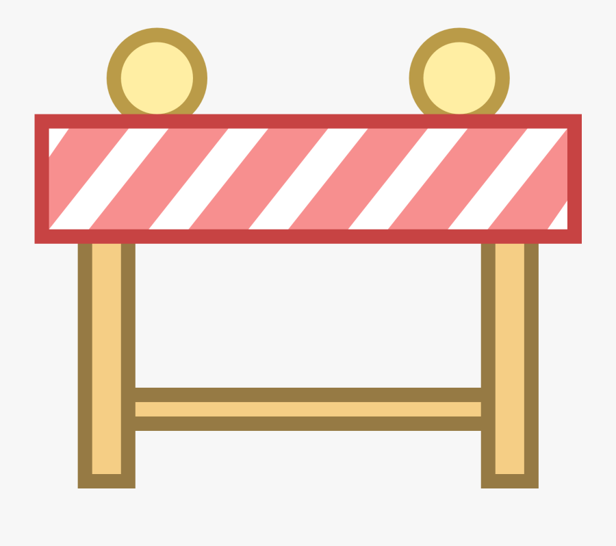 Cone Clipart Traceable - Road Closure Road Block Icon, Transparent Clipart