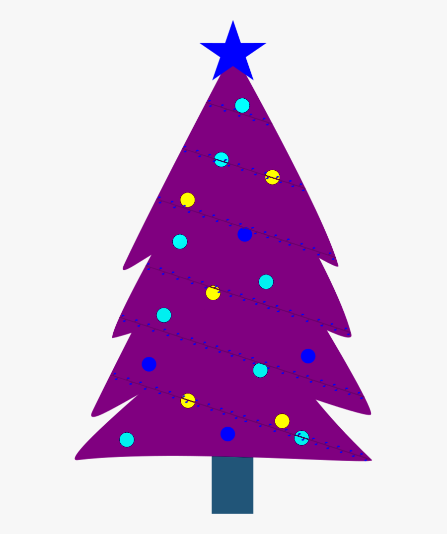 Purple Clipart Christmas Tree - Christmas Tree, Transparent Clipart