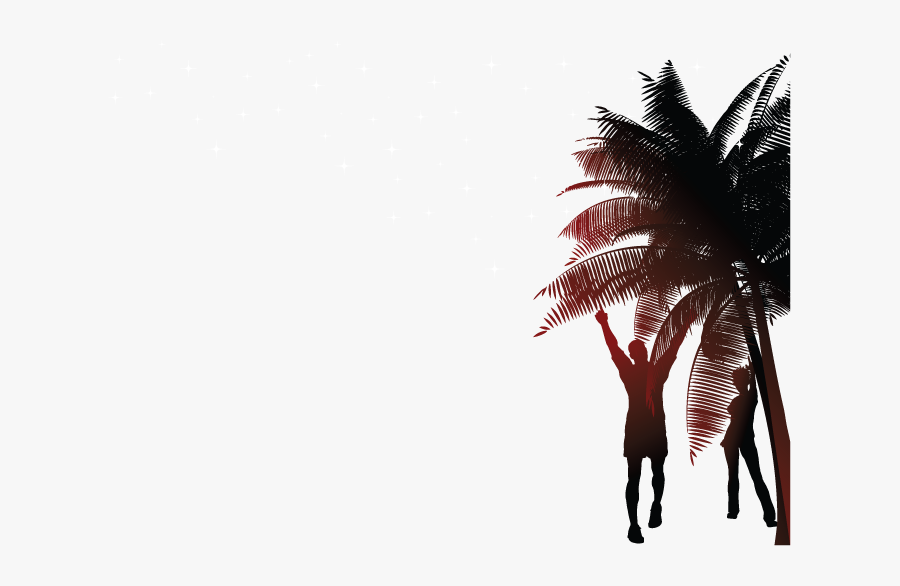 Silhouette Beach Party Png, Transparent Clipart