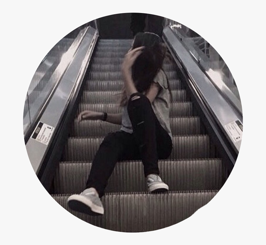 Tumblr Aesthetic Dark Grunge Girl Escalator Circle Dark