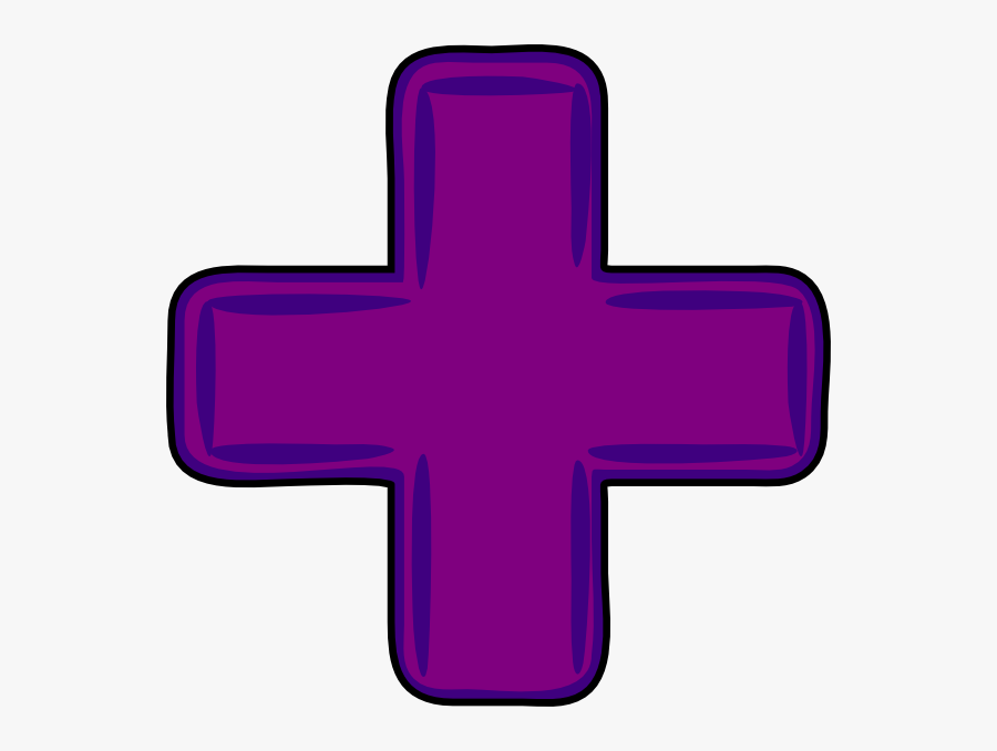 Purple Cross Cliparts - Purple Plus Sign Png, Transparent Clipart