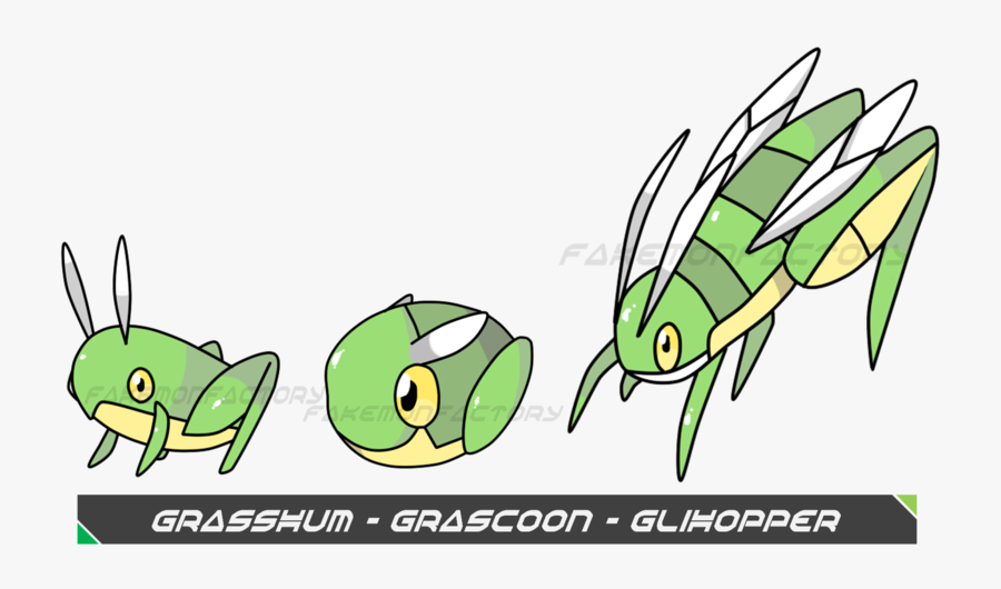 Grasshopper Pokemon By Harikenn - Katydid Pokemon, Transparent Clipart