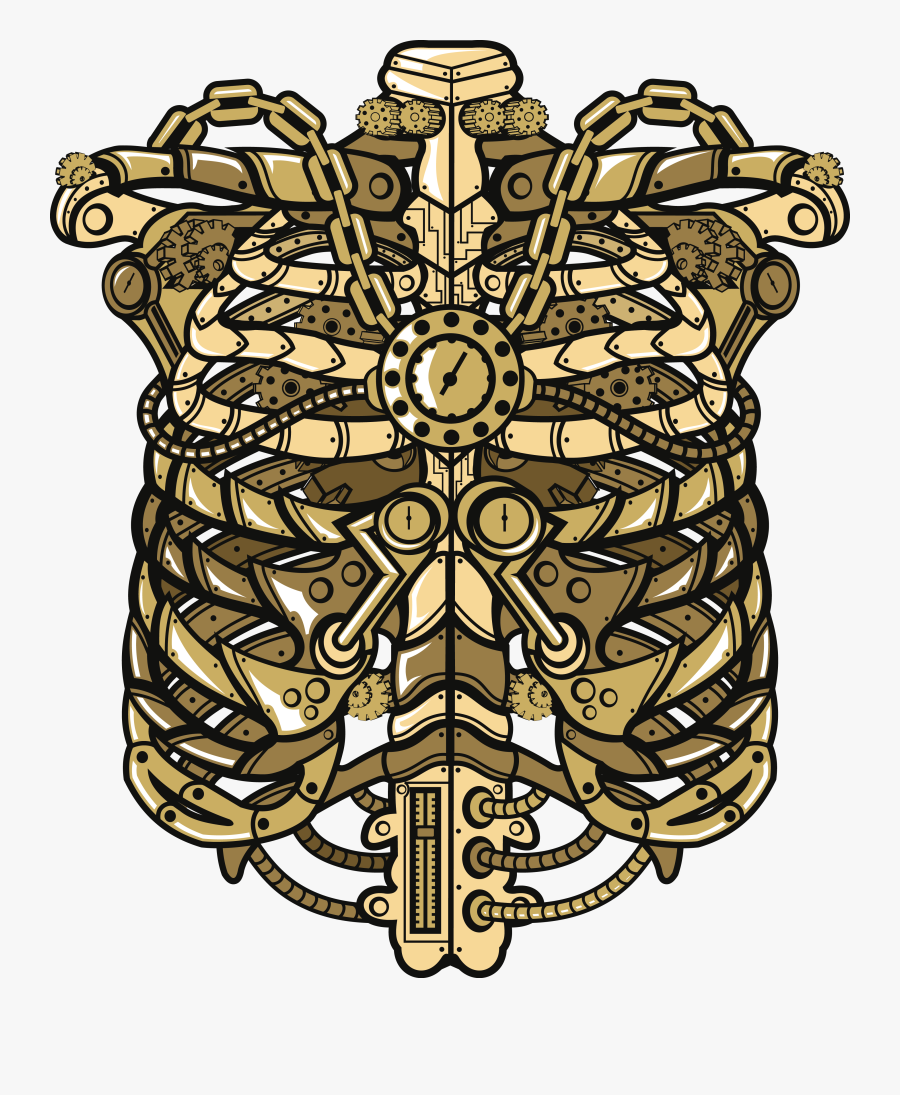 Steampunk Rib Cage, Transparent Clipart