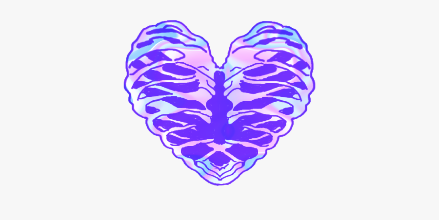 #aesthetic #heart #ribs #ribcage #purple #freetoedit - Heart, Transparent Clipart