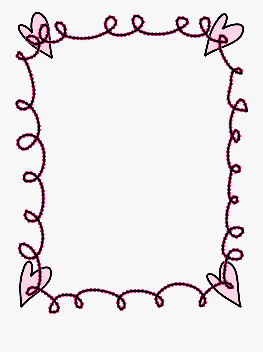 Clipart Frame With Hearts, Transparent Clipart