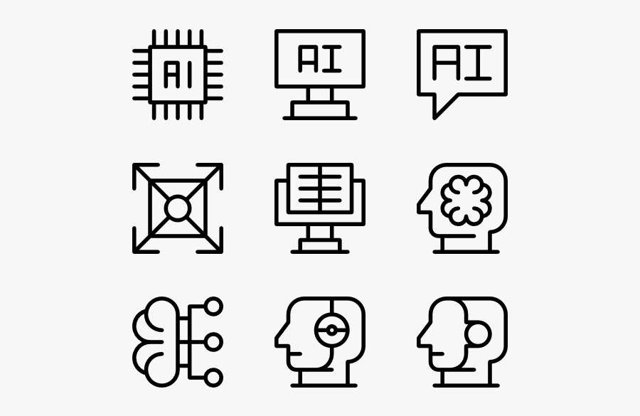 Clip Art Icons Free Artificial Intelligence - Pixel Icons, Transparent Clipart