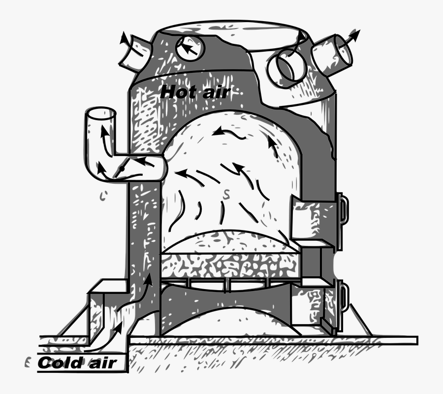 Furnace Black White Cartoon, Transparent Clipart