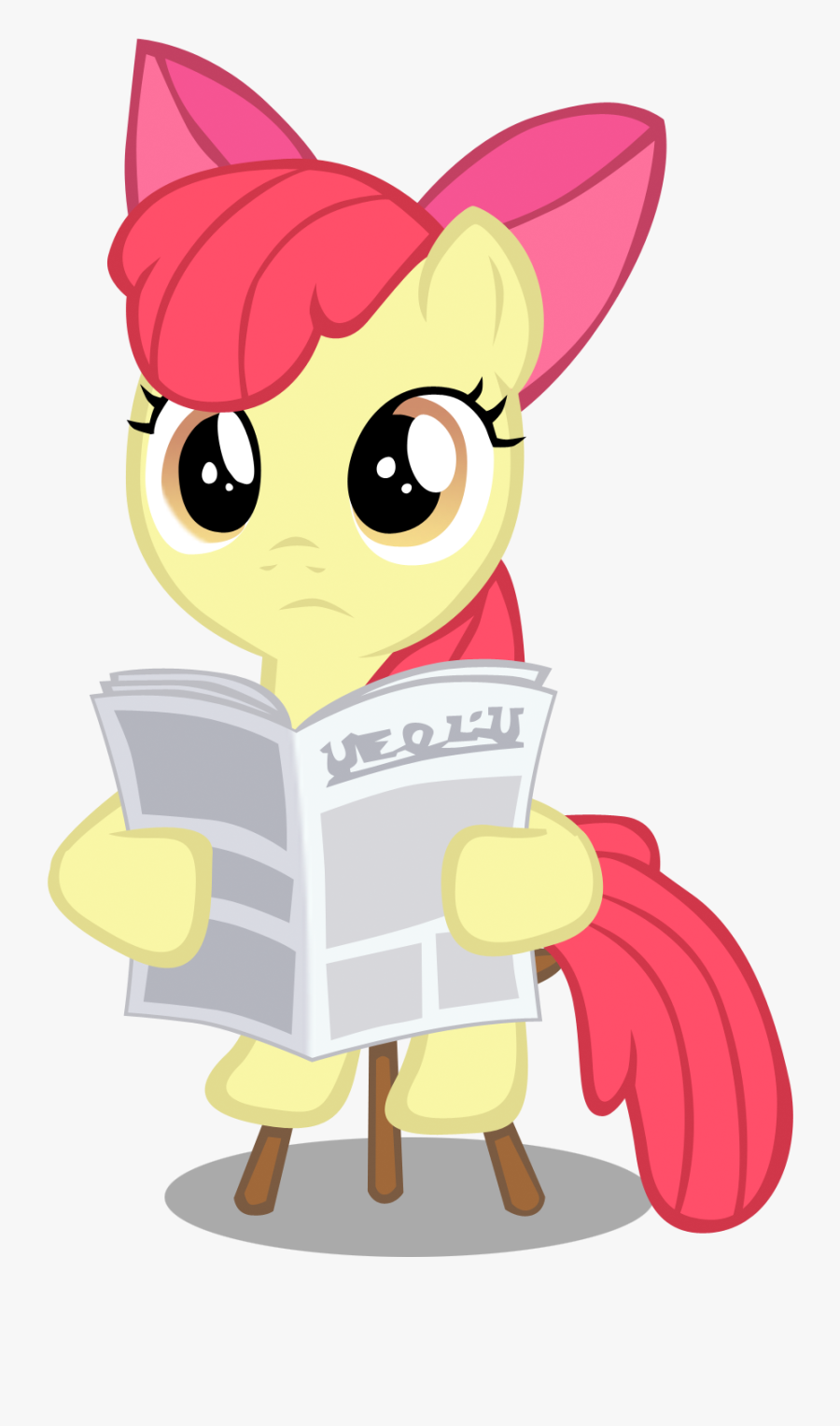 Vector Newspaper Reading - Apple Bloom, Transparent Clipart