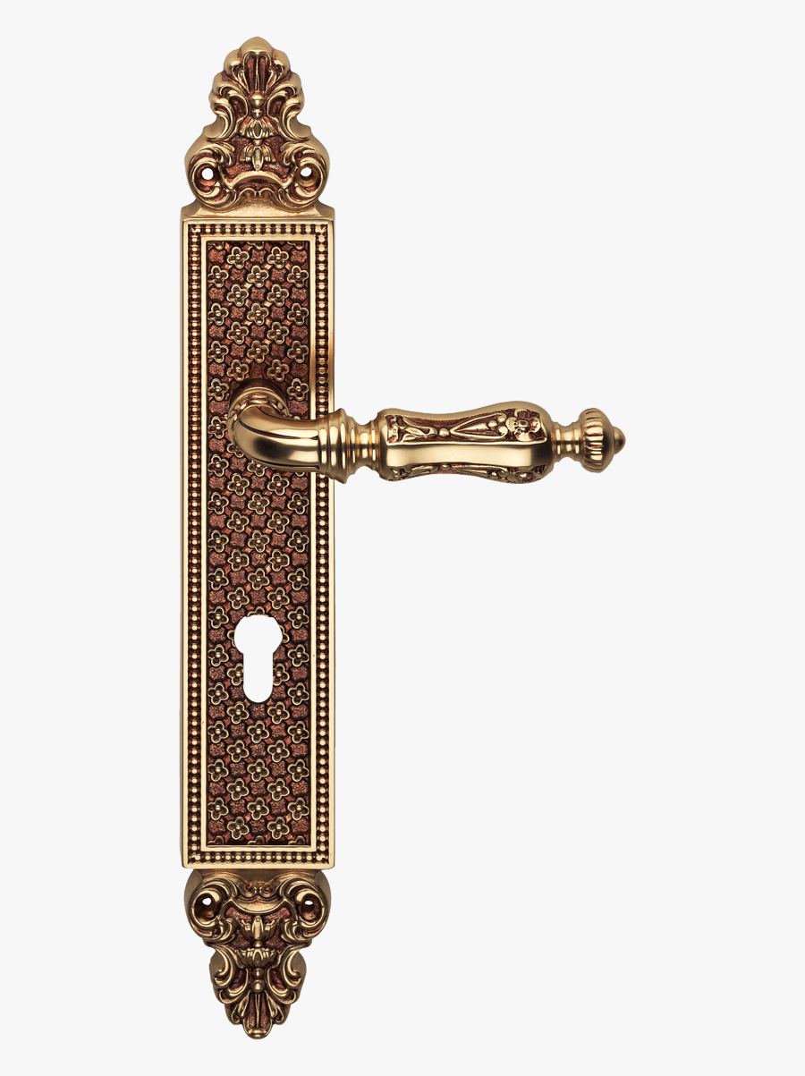 Door Handle On Plate - Wood, Transparent Clipart