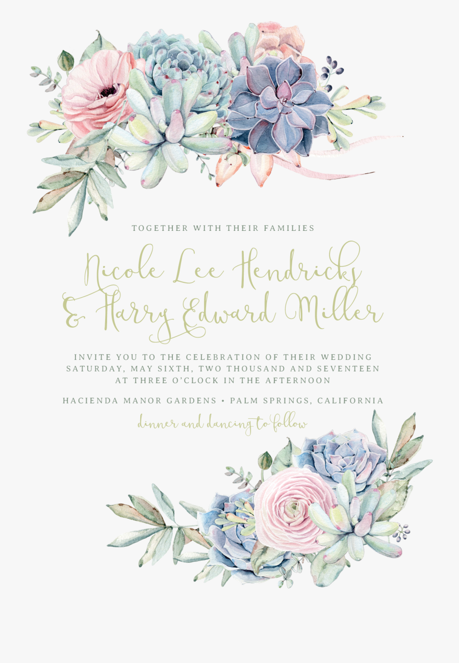 Clip Art Sweet Succulents Invitation Succulent, Transparent Clipart