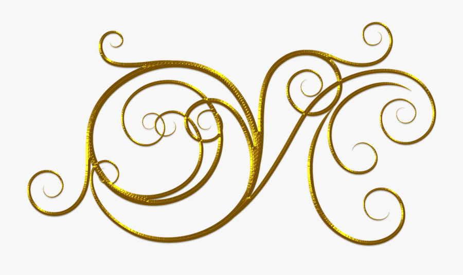 Wedding, Gold, Flourish, Divider, Invitations - Clip Art, Transparent Clipart