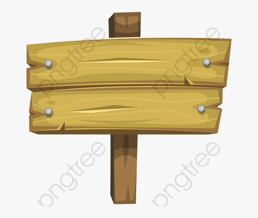 Nail Clipart Wood - Wooden Sign Png Cartoon, Transparent Clipart