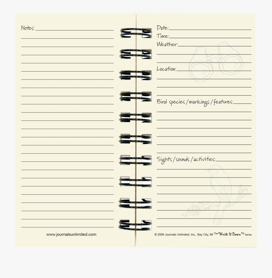 Bird Watching, My Bird Journal - Daily Prayer Journal, Transparent Clipart