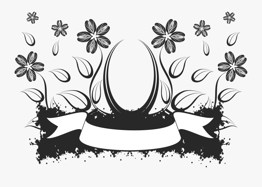 Abstract Flower Black And White, Transparent Clipart