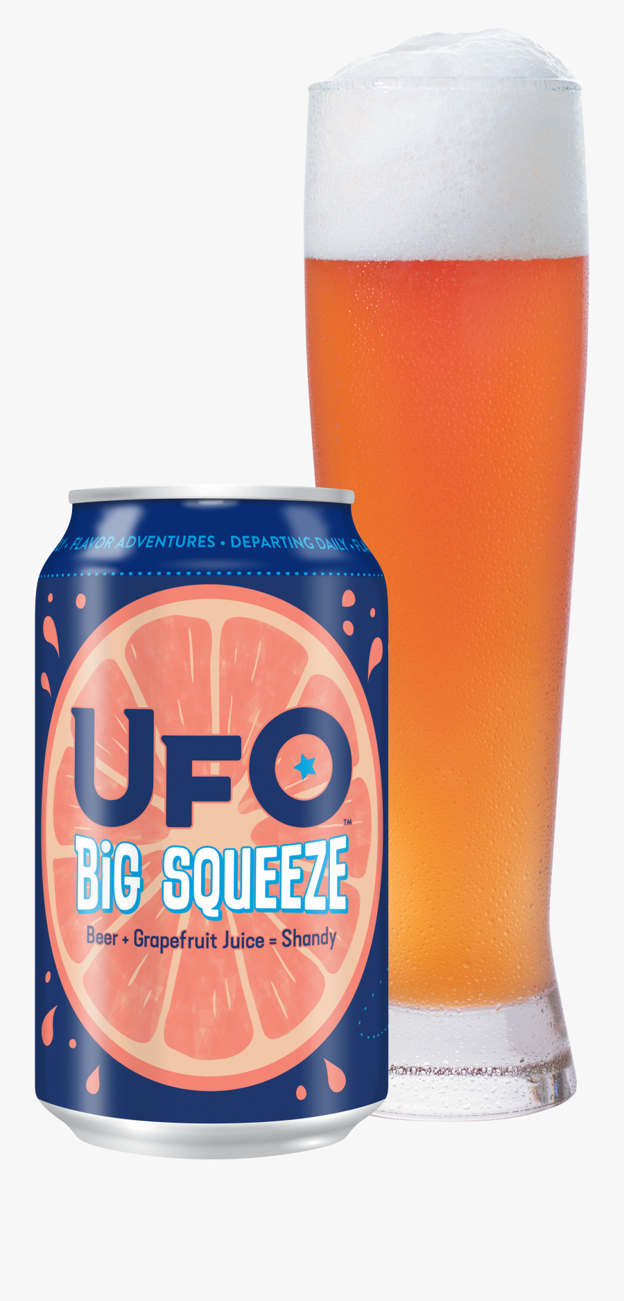 Ufo Big Squeeze 12oz Can & Glass, Pdf, Transparent Clipart