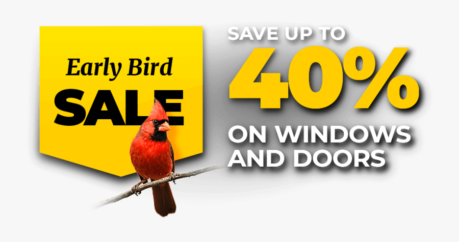 Save Up To 40% Off On Windows And Doors With Our Early - Northern Cardinal, Transparent Clipart