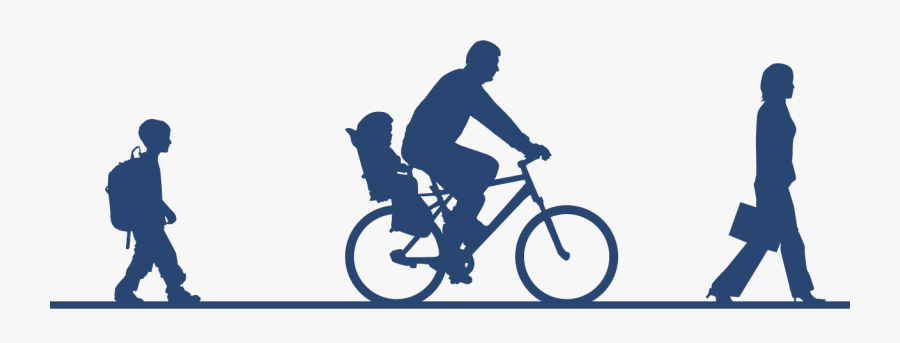 Napier Avenue Pedestrian Bicycle - Bicycle And Pedestrian Clipart, Transparent Clipart