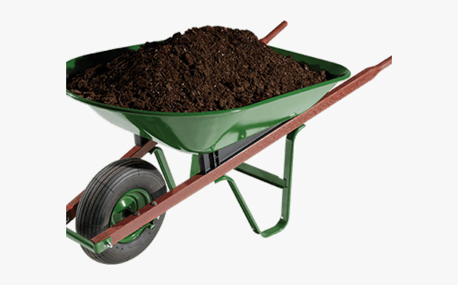 Mulch Cliparts - Wheelbarrow Soil, Transparent Clipart