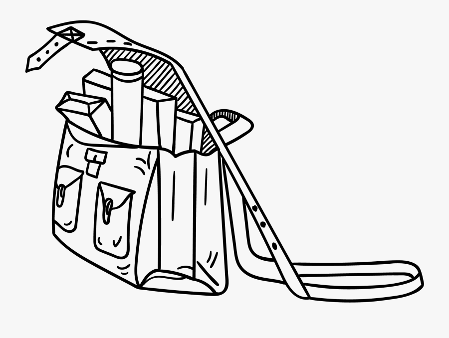 Postman One Hundred Toys - Satchel Postman Clipart Black And White, Transparent Clipart