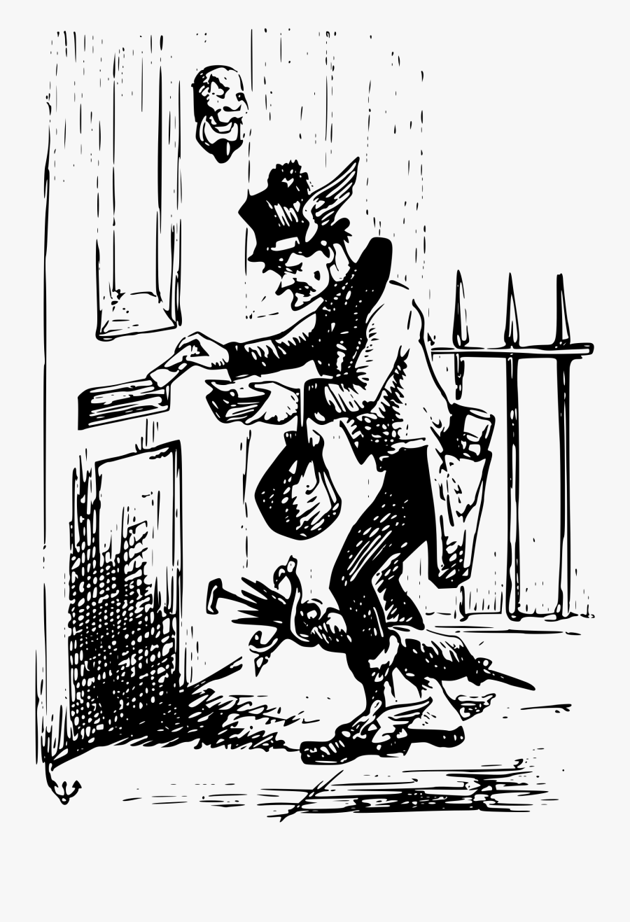 A Postman With Winged Helmet Clip Arts - Mail Carrier, Transparent Clipart