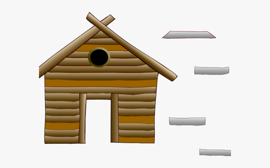 Wood Three Little Pigs Houses, Transparent Clipart