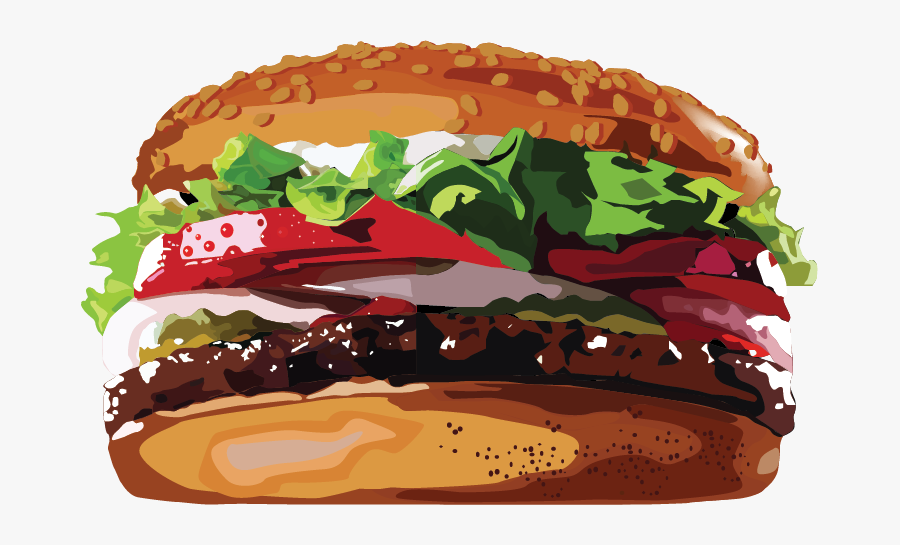 Burger King Whopper, Transparent Clipart